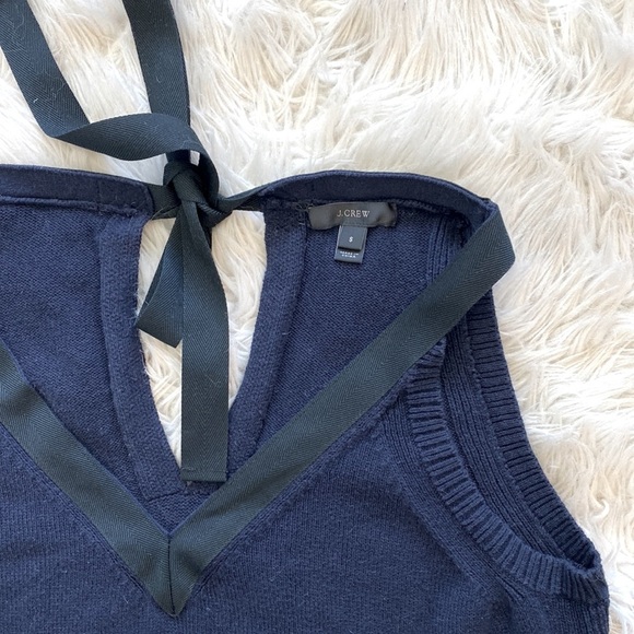 J. Crew Sleeveless Sweater Tank with Grosgrain Trim - Picture 8 of 9